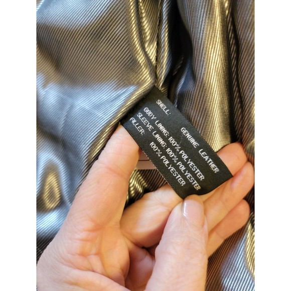 Women's Black Tan Leather Moto Jacket Sz M/L Biker Rocker Beautiful! NWT - Picture 11 of 16